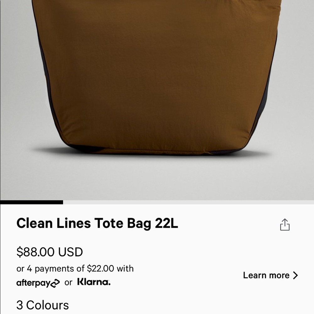 LuluLemon Clean Lines Tote